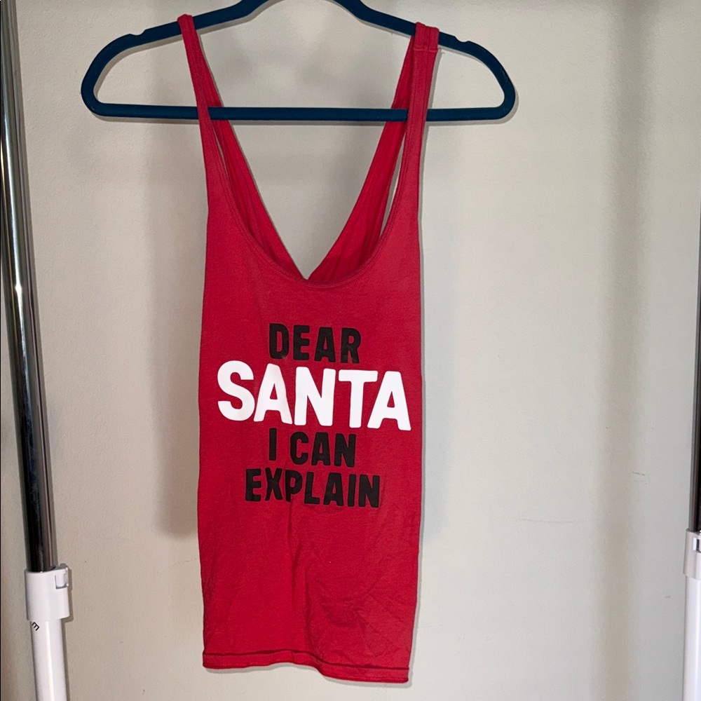 Victoria's Secret “Dear Santa” Red Tank Top